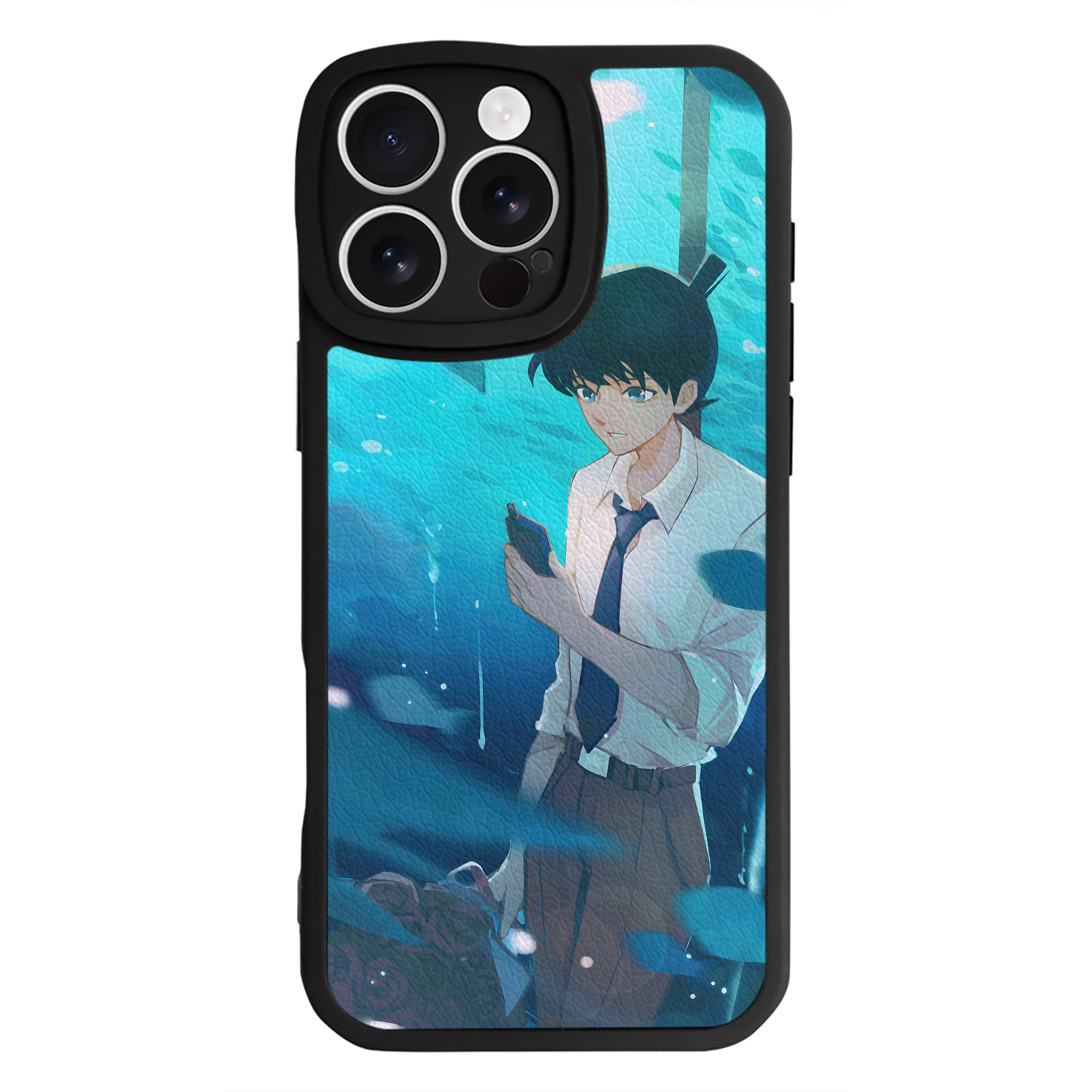 （画像用） 名探偵コナン Detective Conan 【iPhone 16シリーズ対応】シリコンスマホケース（レザー調） 材質：シリコン